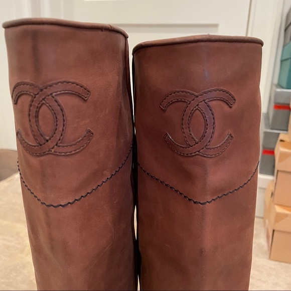 Chanel Brown Riding Boots